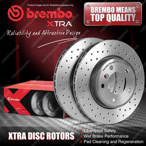 2x Front Brembo Xtra Brake Rotors for BMW 325d 330d 330i 335i E90 E91 E92 E93
