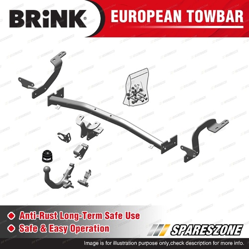 Brink European Towbar for Peugeot 5008 09/2009-12/2013 Euro Diagonal Detach