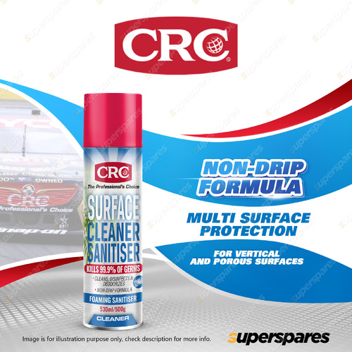 CRC Surface Sanitiser and Cleaner Aerosol 530ml - Sanitises Cleans Deodorize