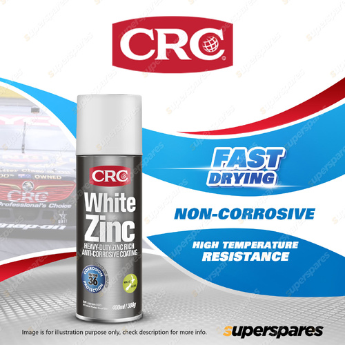 CRC White Zinc 300g - Heavy-Duty Zinc Rich Anti-Corrosive Coating & Fast Drying