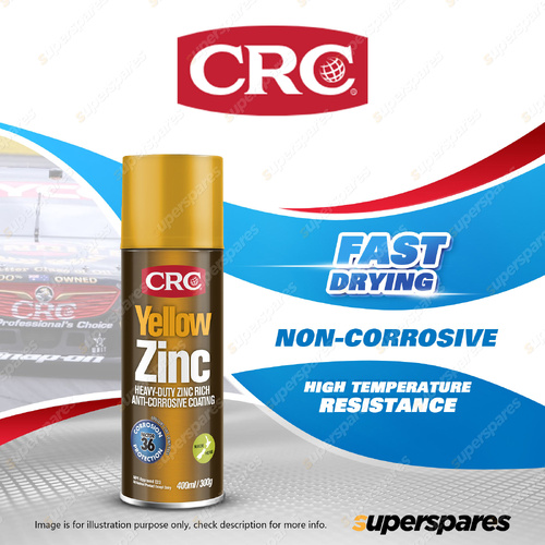 CRC Yellow Zinc 300g - Heavy-Duty Zinc Rich Anti-Corrosive Coating & Fast Drying
