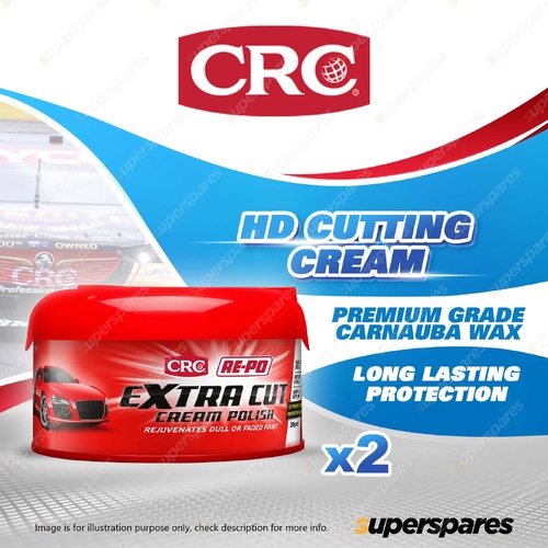 2 x CRC Heavy Duty RE-PO Extra Cut Cream Polish 250g - Premium Carnauba Wax