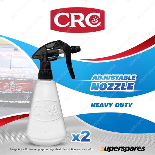2 x CRC Heavy Duty Plastic Applicator - Spray Bottle with Adjustable Nozzle