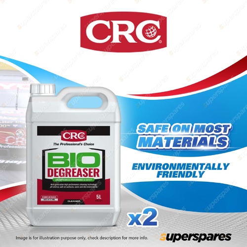 2 x CRC Bio Degreaser 5L - Environmentally Neutral pH Safe on Most Materials