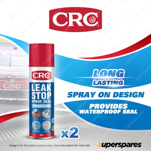 2 x CRC Leak Stop Spray Seal Translucent 350g - Hard Surface & Waterproof