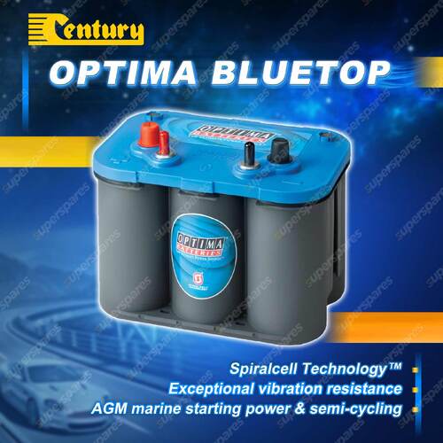 Century Bluetop Optima Battery - 12 Volts 800CCA 100RC 50Ah Warranty 36M