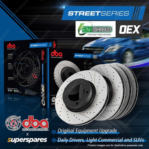 DBA Front + Rear Drilled & EnShield Brake Rotors for Mercedes Benz AMG SL55 R230