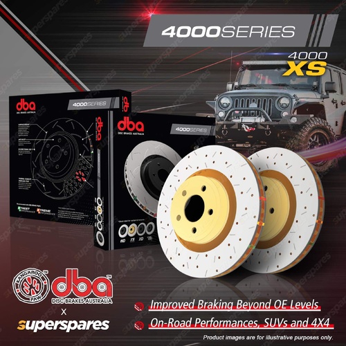 DBA Rear 4000 XS Brake Rotors for HSV Coupe LE GTO GTS Grange WH WL 315mm Disc