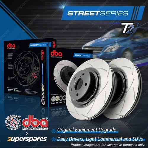 DBA Street Series T2 Slotted Rear Disc Brake Rotors for Audi Q7 4L 1KF 06 - 15