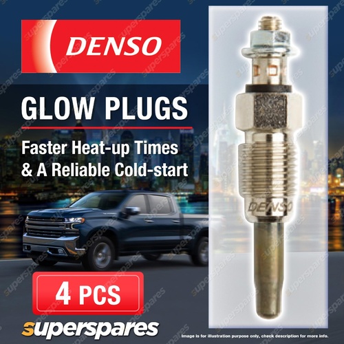 4 x Denso Glow Plugs for Bedford CF 2.1D 2068cc 4Cyl 2 Valve 1981 - 1987