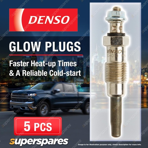5 x Denso Glow Plugs for Daewoo Korando KJ Musso FJ Rexton GAB 2.9TD 2874cc 5Cyl