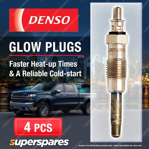 4 x Denso Glow Plugs for Jeep Cherokee XJ 2.5 Tdi 4x4 ENC 2498cc 4Cyl 1996-2001