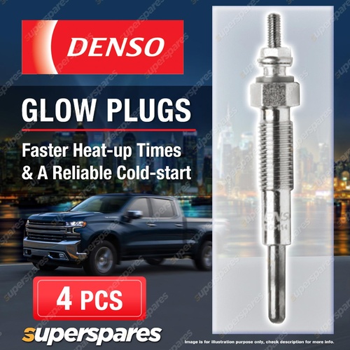 4 x Denso Glow Plugs for Mazda 626 GC B-Serie Bravo UF E-Serie SR1 SR2 E2200 D