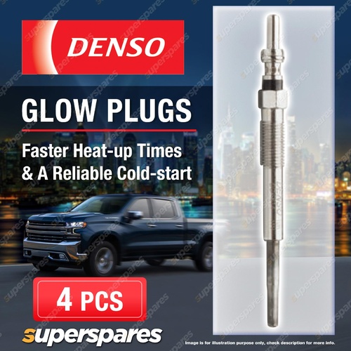 4 x Denso Glow Plugs for Peugeot 4007 GP 2.2 HDi 4HN 4HK DW12MTED4 2179cc 4Cyl