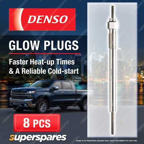 8 x Denso Glow Plugs for Toyota Landcruiser VDJ76 VDJ78 VDJ79 VDJ200 4.5 D-4D