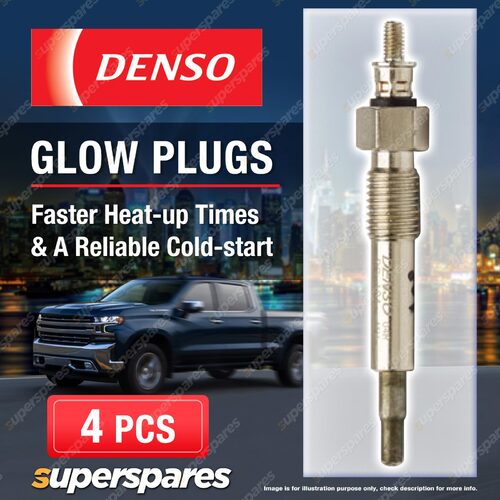 4x Denso Glow Plugs for Isuzu Gemini JT 1.5 TD 4EC1T Mu 3.1 TD 4x4 UCS69 4JG2 TC