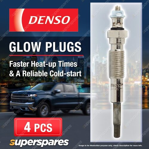 4x Denso Glow Plugs for Mazda 626 GC Bongo Friendee B-Serie Bravo UF UN MPV I LV