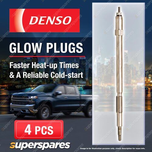 4 x Denso Glow Plugs for Renault Mascott 160.35 2953cc 4Cyl 2004 - 2010