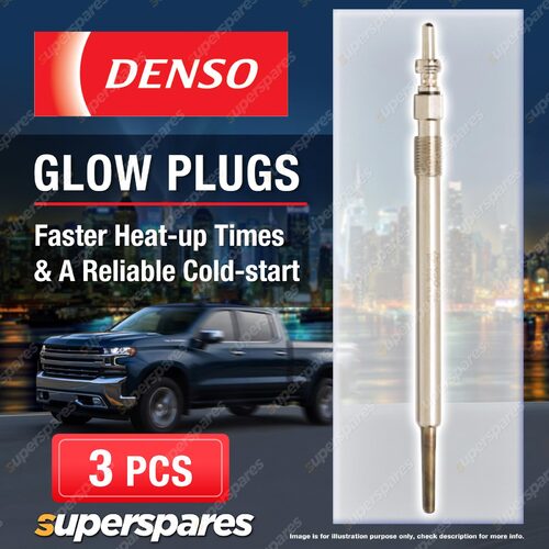3 x Denso Glow Plugs for Smart Forfour 454 1.5 CDI 454.000 454.001 1493cc