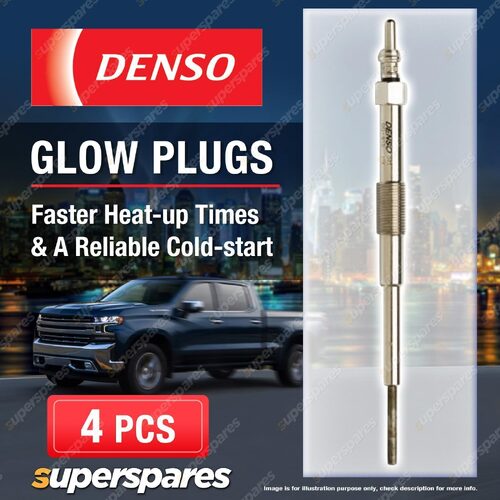 4 x Denso Glow Plugs for Subaru Forester SH SHH 2.0 D AWD EE20Z 1998cc 4Cyl