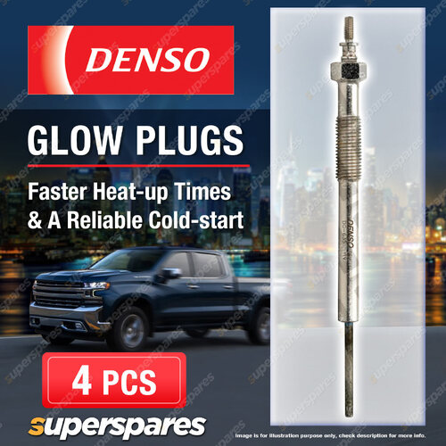4 x Denso Glow Plugs for Isuzu D-Max I II TFR TFS MU-X 3.0 CRDi 4JJ1-TCX 4JJ1-TC