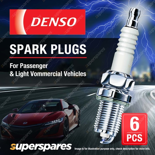 6 x Denso Spark Plugs for BMW 3 Series 320 i 325 e E30 5 Series 525 535 i E34