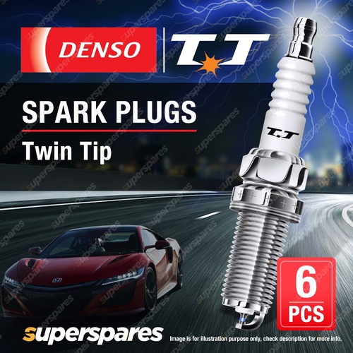 6 x Denso Twin Tip Spark Plugs for Ford Fairlane Fairmont Falcon BA BF LPG FG X