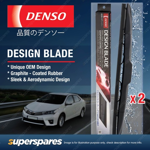 Pair Front Denso Design Wiper Blades for Toyota Corolla ZZE152 ZRE 152 172 182