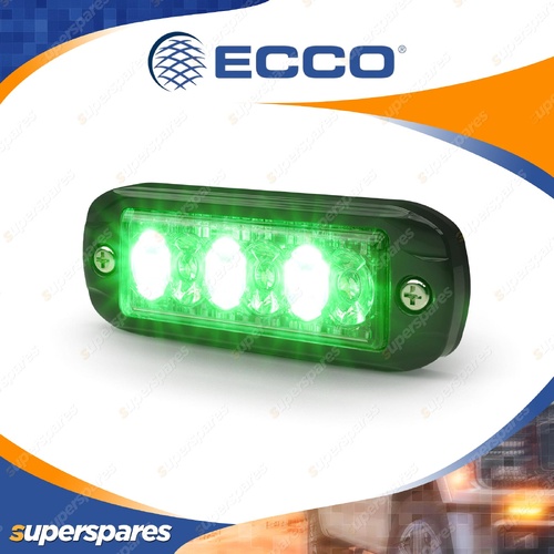 ECCO 12-24V Ultra-Thin Exterior LED Warning Light Green - Surface Mount