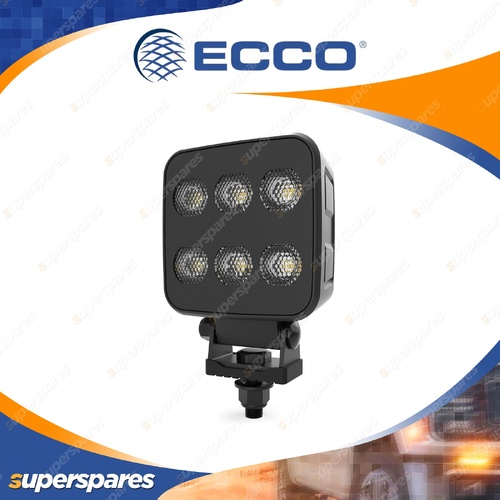 ECCO 12-24V Square LED Worklight White - 6552 Lumens 1 Bolt Mount Carbon-Black