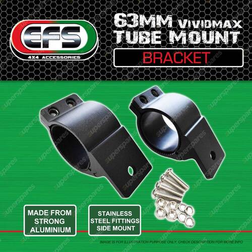 1 Pair 63mm EFS Vividmax Aluminium Tube Mount Bracket Premium Quantity