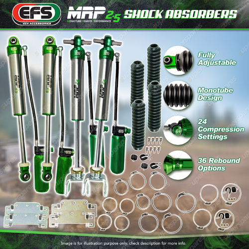 Front + Rear EFS 50mm Lift MRP 2.5 Shock Absorbers for GMC Sierra 2500 HD 11-ON