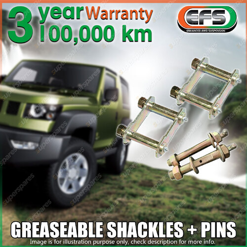 Rear EFS Greaseable Leaf Spring Shackles + Pins for Holden Rodeo RA 2003 -2008
