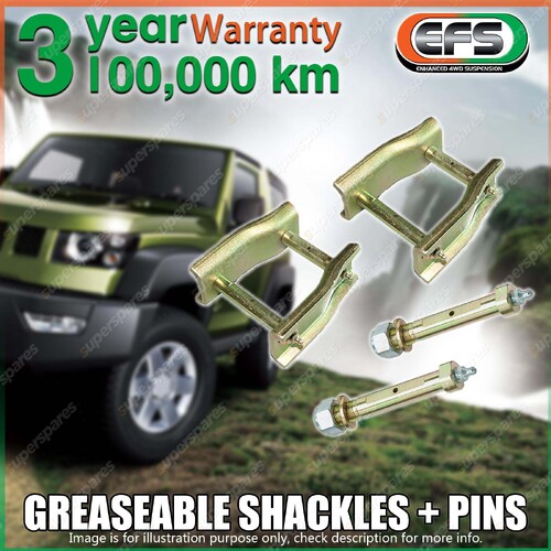 Rear EFS Greaseable Leaf Spring Shackles + Pins for Nissan Patrol MK SWB 80-97