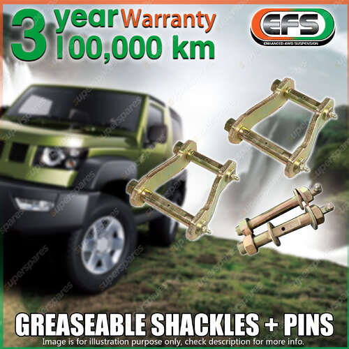 Rear EFS Greaseable Leaf Springs Shackles + Pins for Toyota Hilux 04/2005 ON