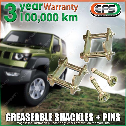 Rear EFS Greaseable Shackles + Pins for Toyota Landcruiser FJ HJ 45 Series CAB