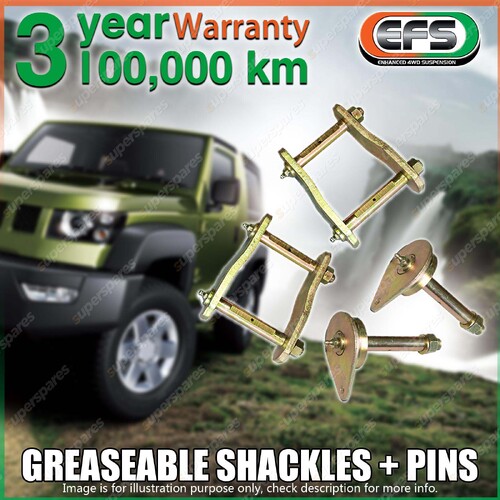 Rear EFS Greaseable Shackles + Pins for Toyota Landcruiser HZJ 78 Series
