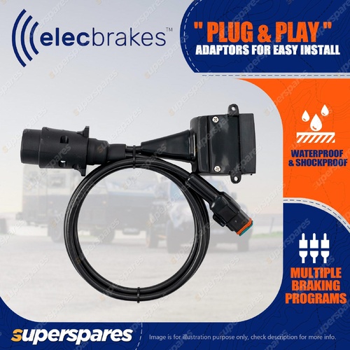 Elecbrakes Plug and Play Adapter 7 Large Round Pin Plug to 12 Flat Pin Socket