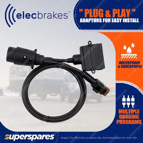 Elecbrakes Plug and Play Adapter 7 Large Round Pin Plug to 7 Flat Pin Socket