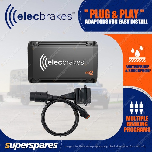 Elecbrakes Electric Brake Controller + Adaptor Bundle A7LR-12 Socket