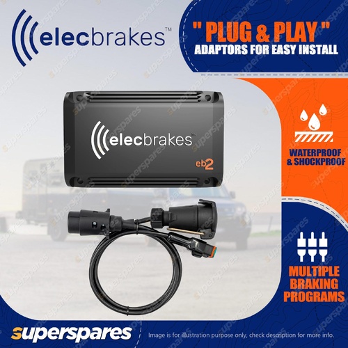 Elecbrakes Electric Brake Controller + Adaptor Bundle A7LR-7LR Socket
