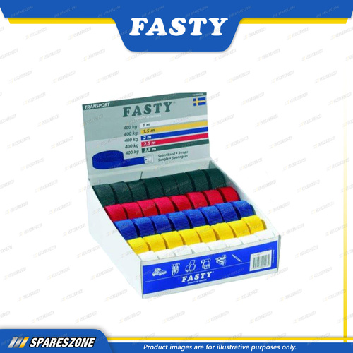 Fasty Transport Straps Assorted Colours Carton Display - Pack of 40