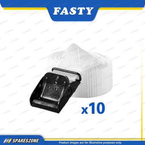 Fasty Straps 1m x 25mm White High Tenacity Polypropylene Straps - Pack of 10