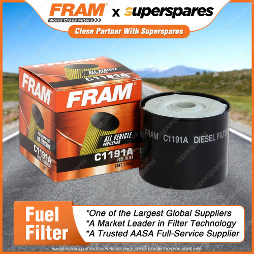 1 Piece Fram Fuel Filter - C1191A Height 72mm Outer/Can Diameter 88mm Ref R2132P