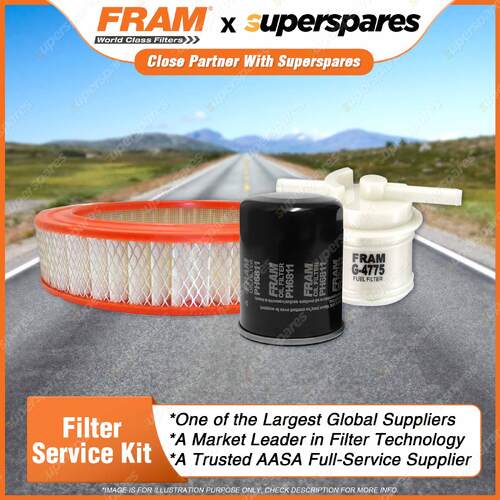 Fram Filter Service Kit Oil Air Fuel for Ford Courier PC 4WD 4cyl 2.6L Petrol