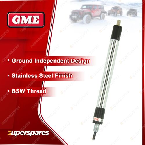 GME Elevated-Feed Antenna Base with 4.5m coaxial cable - Stainless Steel ABL002