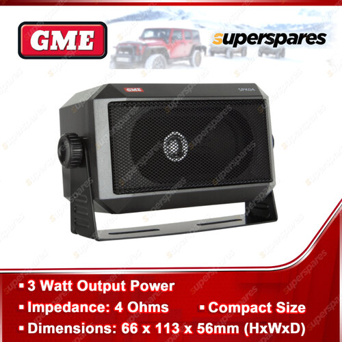 GME 3 Watt Black Extension Speaker Compact Size 66 x 113 x 56mm SPK04