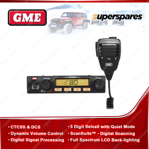 GME Brand 5 Watt Compact UHF CB Radio With Microphone and lead TX3510S