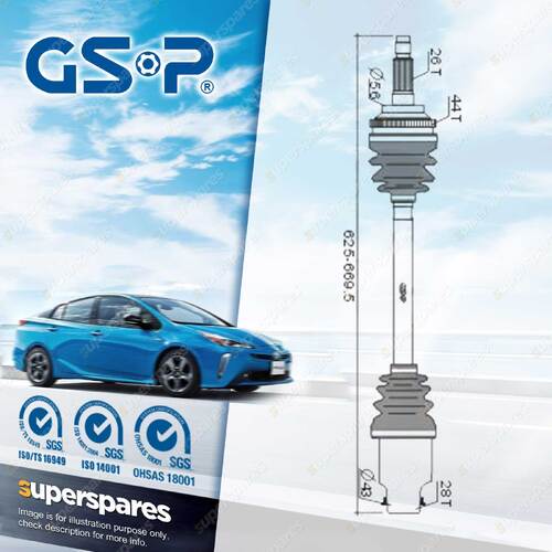 GSP Right CV Joint Drive Shaft for Ford Laser GHIA GLXI LXI KJ 1.8L 94-98