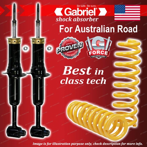 Front Gabriel Ultra Shocks + Raised King Coil Springs for Ford Explorer 4WD UX
